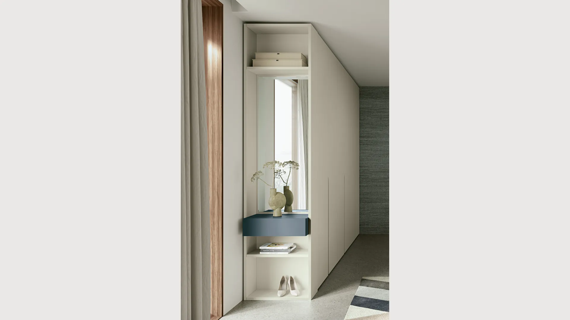 Wind hinged wardrobe